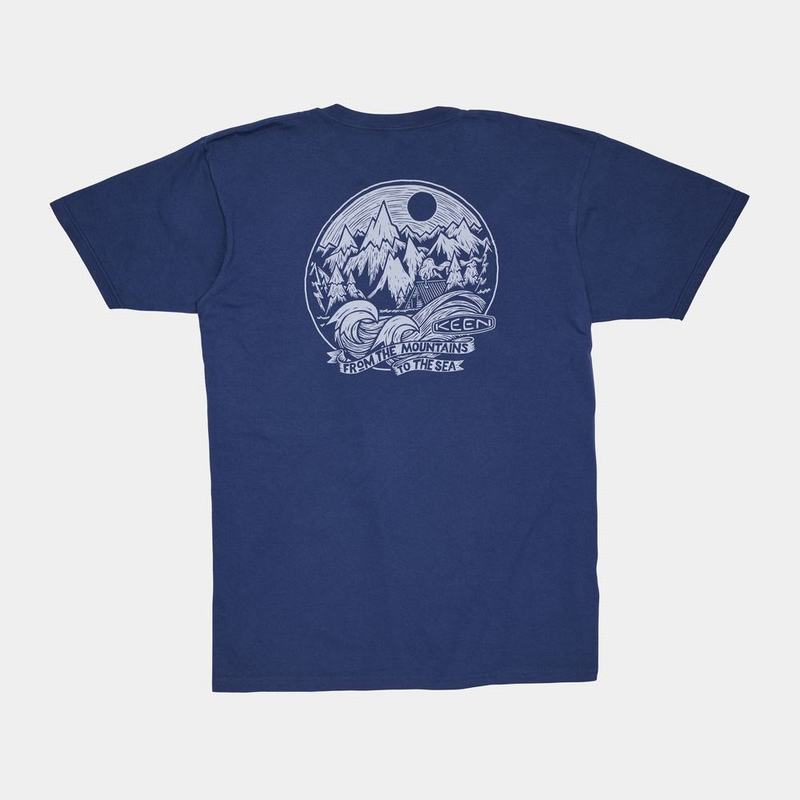 Keen Mountains To Sea' - Erkek T-Shirt - Lacivert - Türkiye (635849VFT)